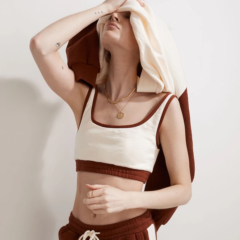 Madewell Sweatshirt Bralette in Colorblock